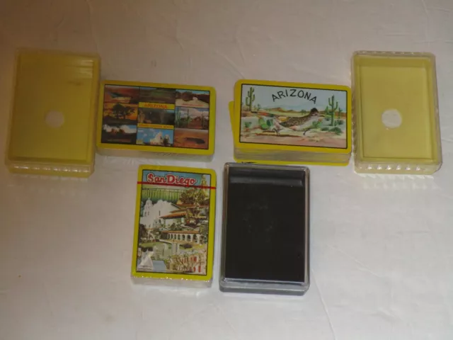 Vintage Sealed  Playing Cards in plastic cases lot of 2    arizona & san diego