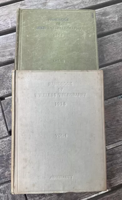 Ww2 Admiralty Handbook Of Wireless Telegraphy Vol 1 & 2 Br230 229 1942 1941 Book