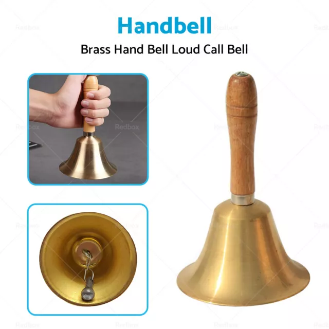 Brass Hand Bell Loud Call Bell Handbell Desk Ringbell for Wedding Festival