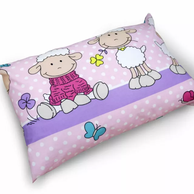 Baby Kissenhülle mit Reißverschluss 60x40cm Baumwolle ANTIALLERGEN Schafe pink