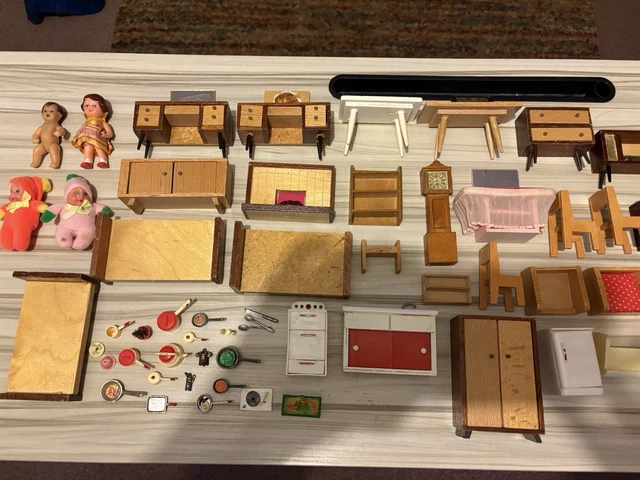 Melody Jane Classics By Handley Dollhouse Miniature White Desk With Pewter Drawer Pulls