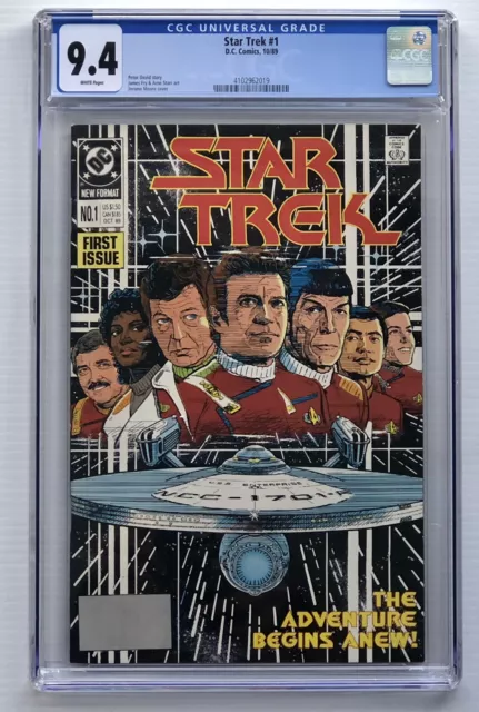 Star Trek #1 DC Comics 1989 Cgc 9.4 White Pages