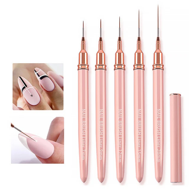 Spazzolini nail art dettaglio fodera spazzola a righe gel lucidatura manicure nail art D ~~