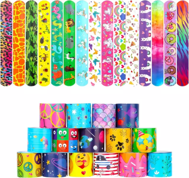 Bracciali Bambini, 30 Pezzi Braccialetti Slap Gadget Compleanno, a Scatto Regali