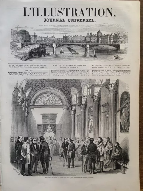 L' Illustration 1849 N 309  - Le Salon De La Paix A L' Assemblee Nationale
