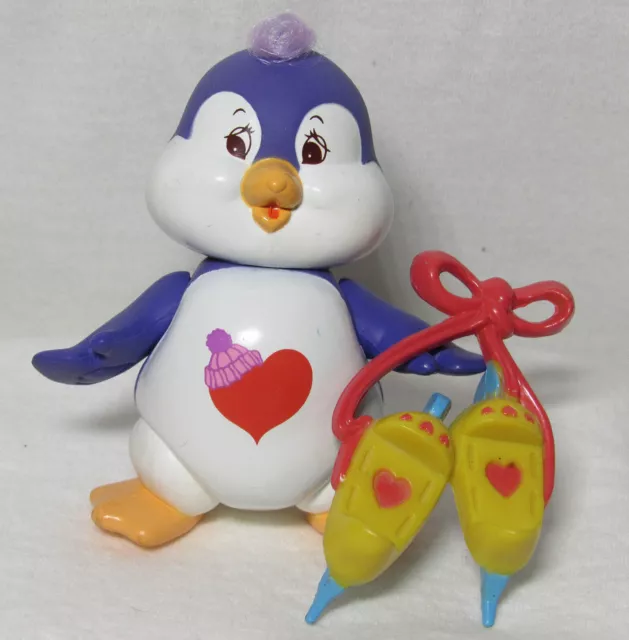 Vintage 1980s Care Bear Figure COZY HEART PENGUIN with ICE SKATES