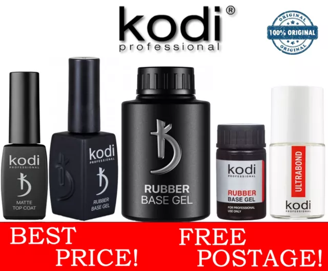 Kodi Rubber Base Gel Coat, Top, No Sticky, Ultrabond, Matte, Nail Fresher Primer