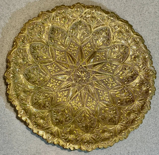 Placa decorativa grabada en color dorado de metal de 7,5"" dorado