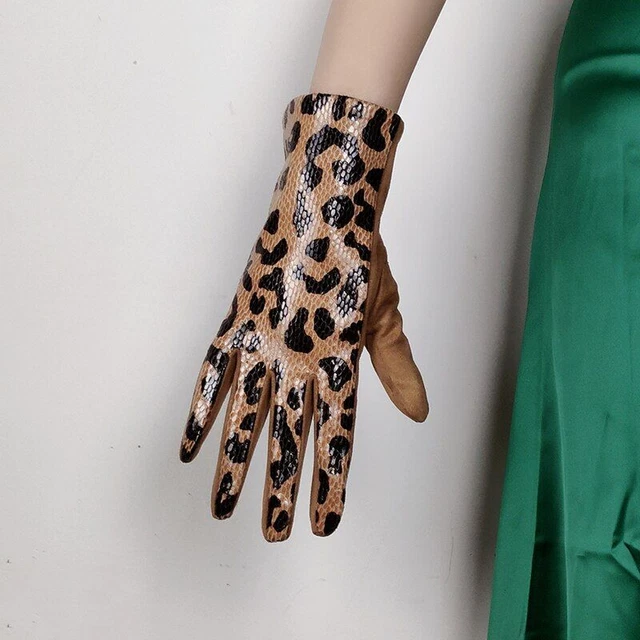 Moda Leopardato Simil Animale Camoscio Touch Screen Guida Guanti Caldo