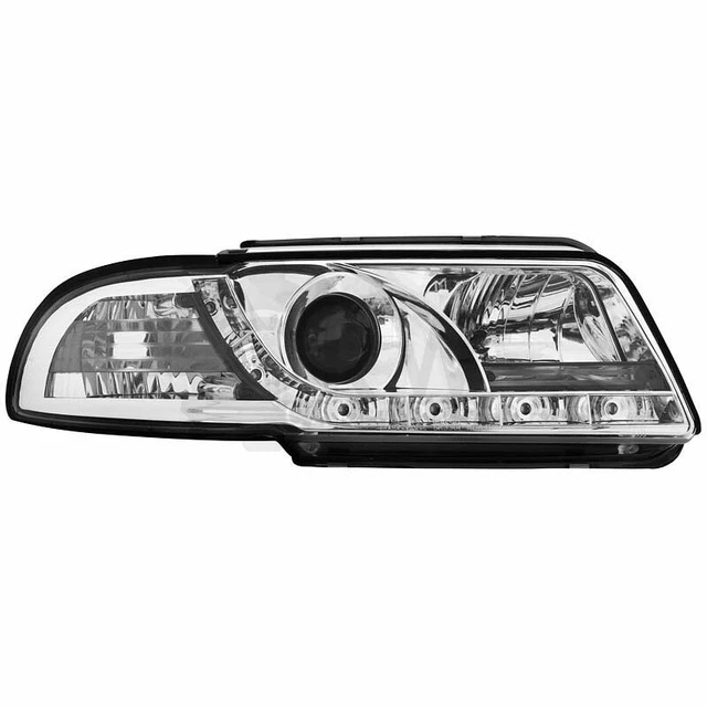 2 X Faro per Audi A4 B5 95-98 Luce Diurna LED Ottica Cromo