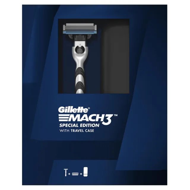 Gillette Mach3 Men's Razor Value Pack, Blue, 1 Handle & 6 Razor Blade  Refills