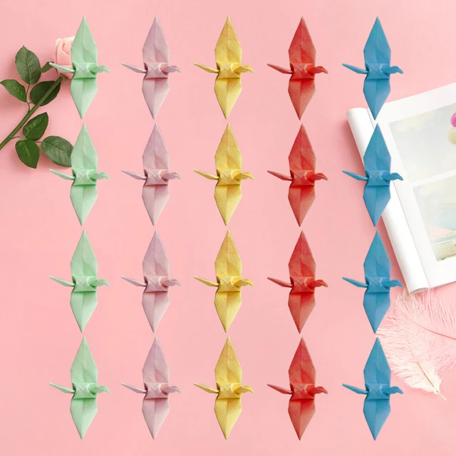 200 Pcs Paper Folding Crane Origami Decoration Garland Dining Table