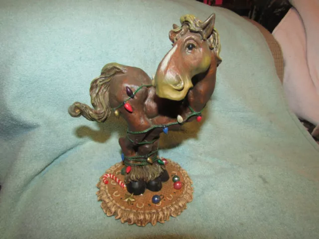 Cute Montana Lifestyles Silversmiths "Elmer the Horse" Xmas holiday figurine.