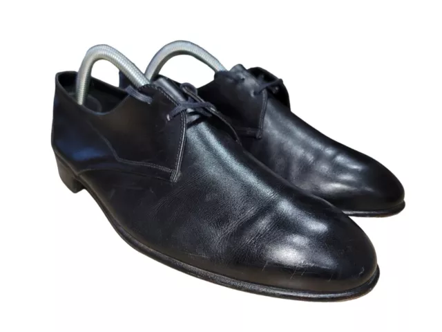 BALLY CONTINENTALS MENS Hudson Black Leather Lace Up Dress Shoes Size 8 ...