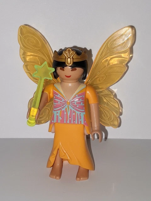 Rare Accessoire Playmobil Vintage : Princesse Fée, Chevalier Du Château, Cage Avec Perroquet