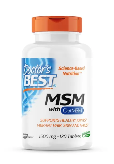 Doctor's Best MSM with OptiMSM 1,500 mg 120 Tablets, Joint, Immune & Skin Health