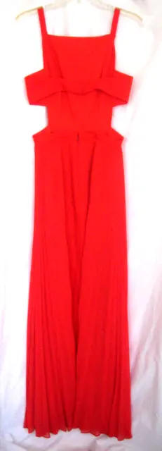 BCBG Maxazria Brielle Gown Red Sleveless Cutout Pleats Dress Retail $438 Size 4 3