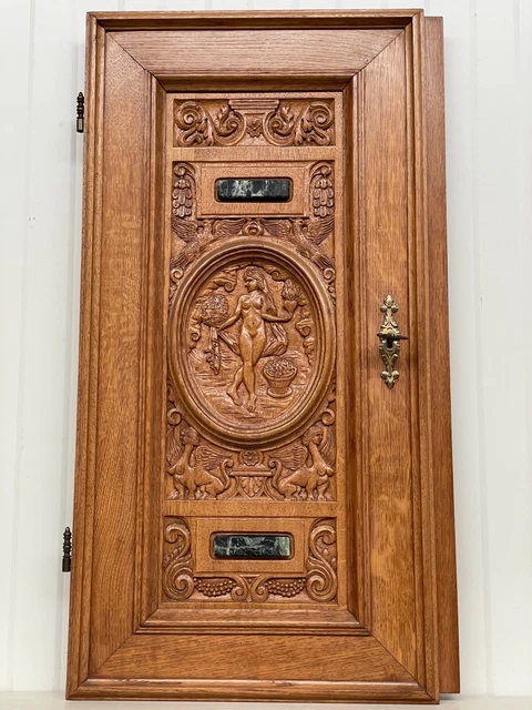 Exceptional Neo Renaissance Door with griffin & marble inlay (2)