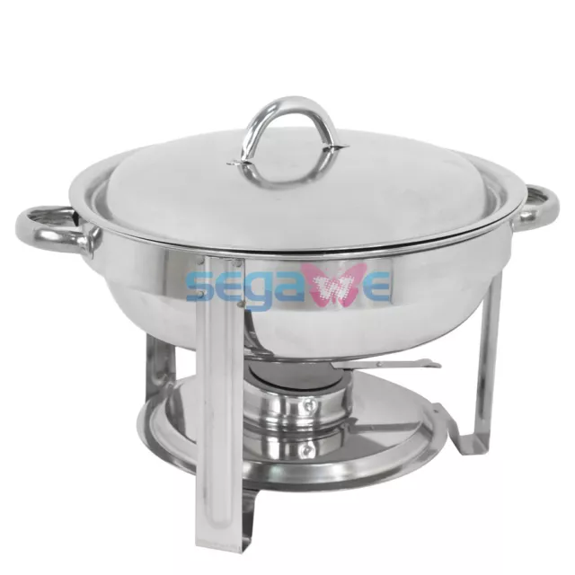 New 5QT Round Chafing Dish Chafer Catering Banquet Buffet Food Tray Warmer 2