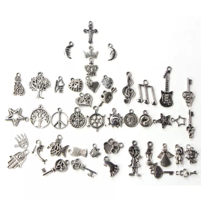 Wholesale 100pcs Bulk Lots Tibetan Silver Mix Charm Pendants Jewelry DIY New TS