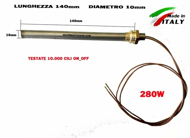 CANDELETTA RESISTENZA STUFA PIAZZETTA SUPERIOR RACC.3/8 - D.9,9 - Foto 7