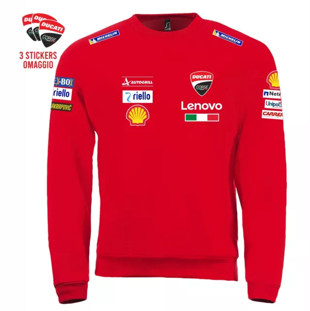 Felpa Pecco Bagnaia world Champion MOTO GP 2022 DUCATI corse REPLICA+ stickers