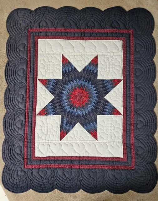 Hand Quilted Lone Star Crib Quilt Hand Quilted Lone Star Crib Quilt