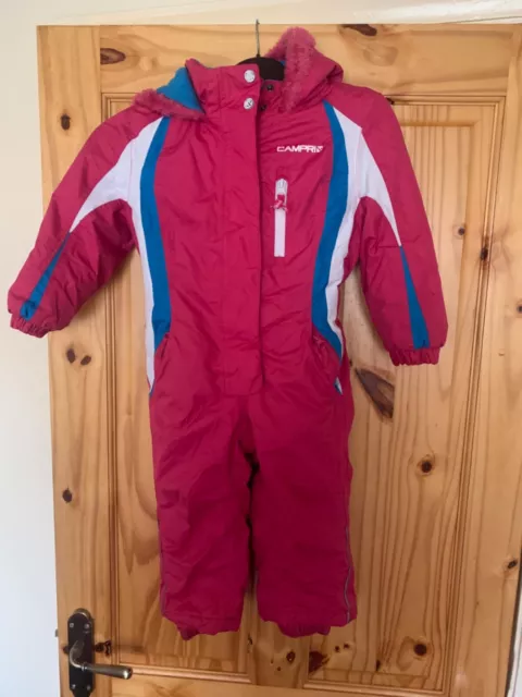 Kids Campri Ski Outwear All in one Ski Suit Pink Age 2-3