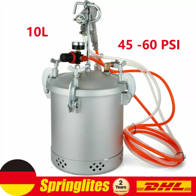 Farbspritzpistole 10L DruckbehÄlter Lackierpistole Farbbehälter mit 3.0 mm Düse