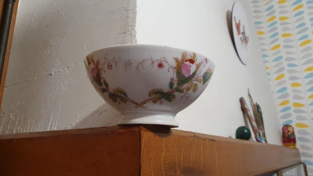 ANCIEN  BOL  décor   printanier  15cm de diamètre