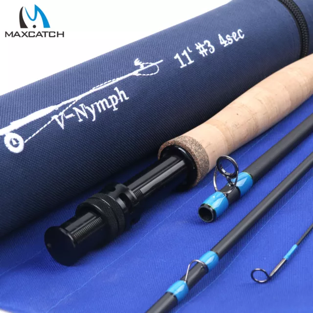 MAXCATCH NYMPH FLY Fishing Rod 10FT/11FT 2/3/4WT 4Sec Fast Action