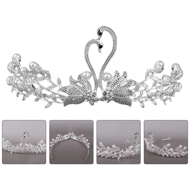 Couronne De Princesse En Alliage Doré Avec Cristaux - Style Baroque, Taille 14x7 Cm - Pour Mariage, Anniversaire, Fête, Déguisement