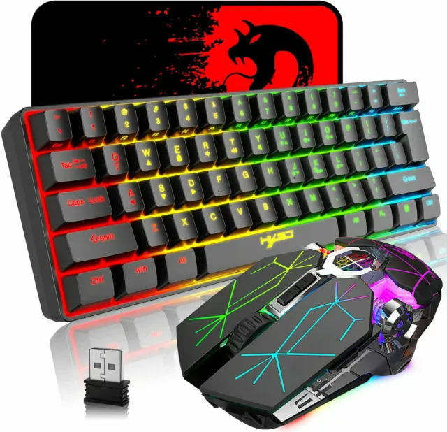 Bluetooth 5.0/2.4G Wireless Gaming Keyboard Mice Set RGB Backlit For PC PS4 Xbox