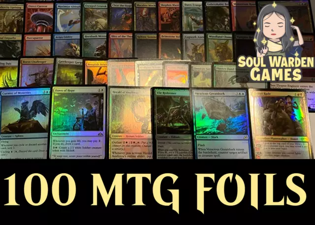 Lote De 100 Tarjetas De Mtg De Lámina Magic The Gathering ¡Colección Instantánea!¡!