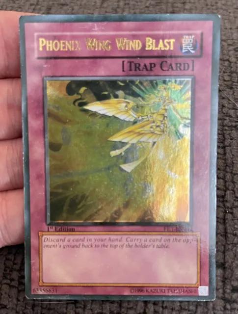 Yugioh Phoenix Wing Wind Blast Rare Card Holo 1st Edition 1996 GUC single card