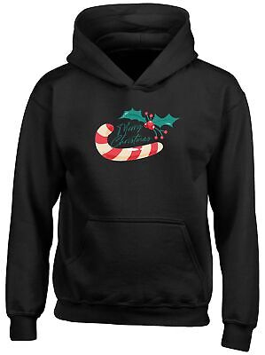 Merry Christmas Candy Cane Xmas Childrens Kids Hooded Top Hoodie Boys Girls Gift
