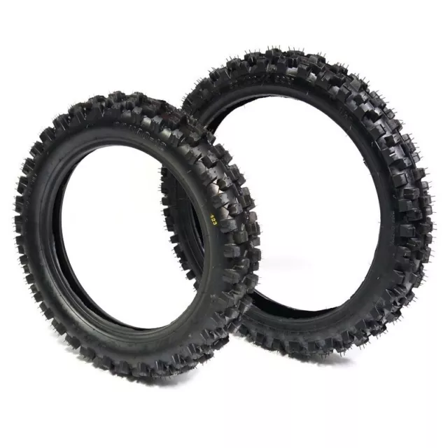 Coppia di 2 Gomme Cross 90/100-14 70/100-17 Per Pit Bike mini Cross