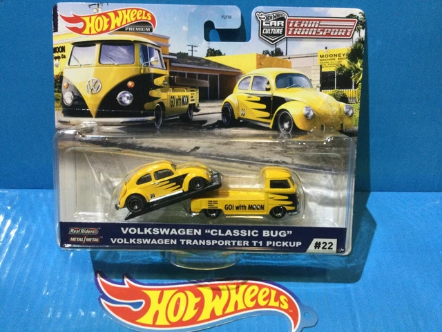 Hot Wheels Team Transport #22 Volkswagen Bug Transporter T1 Pickup Mooneyes Race