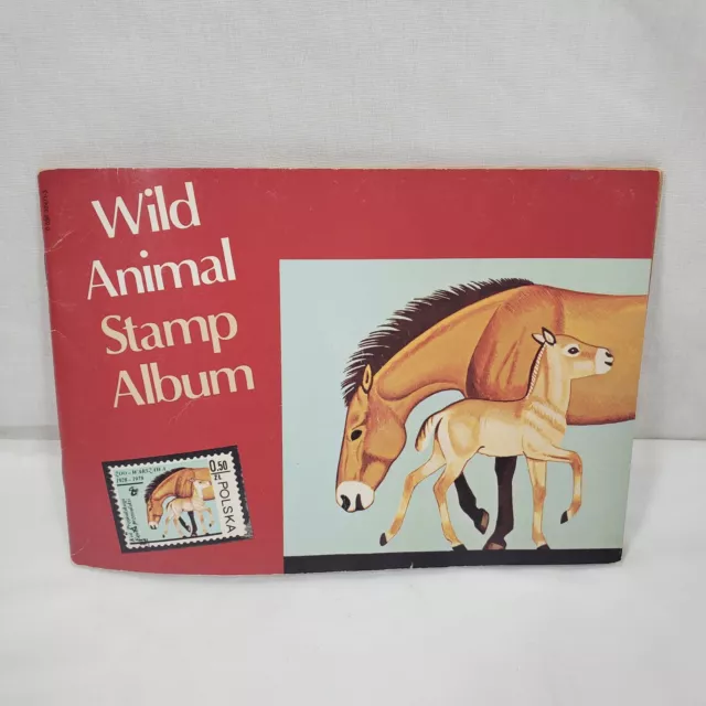 WILD ANIMAL STAMP Album Foreign Stamps Vintage Scholastic Book Complete
