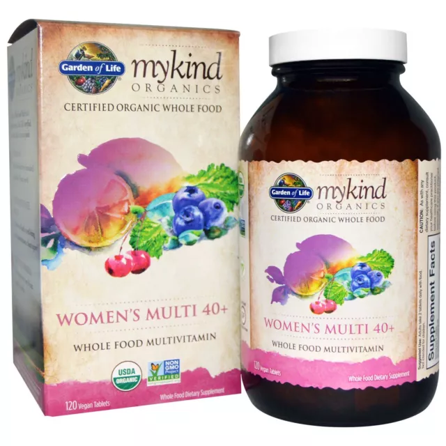 Bio Damen 40+ Vollwertkost Multivitamin von Garden of Life - 120 vegane Tabletten