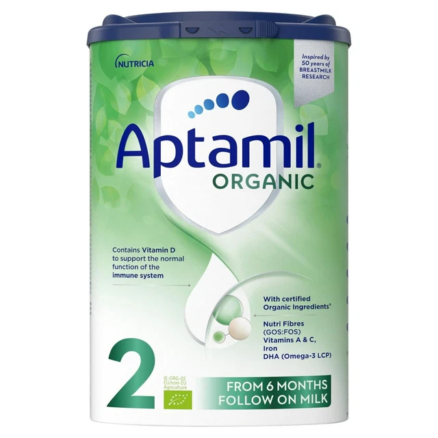 Leche Aptamil Orgánica 2 Seguimiento a partir de 6 Meses 800g