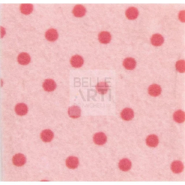 Panno Lenci 1 Mm 30X40 Cm Rosa Pastello/Rosa Antico A Pois