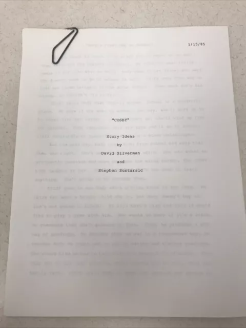 Script The Cosby Show Story Ideas David Silverman And Stephen Sustarsic Original