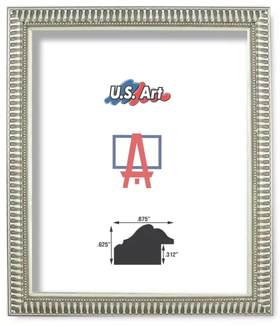 US Art Frames .875" Ornate Silver Polystyrene Polystyrene Picture Frame S-Lots