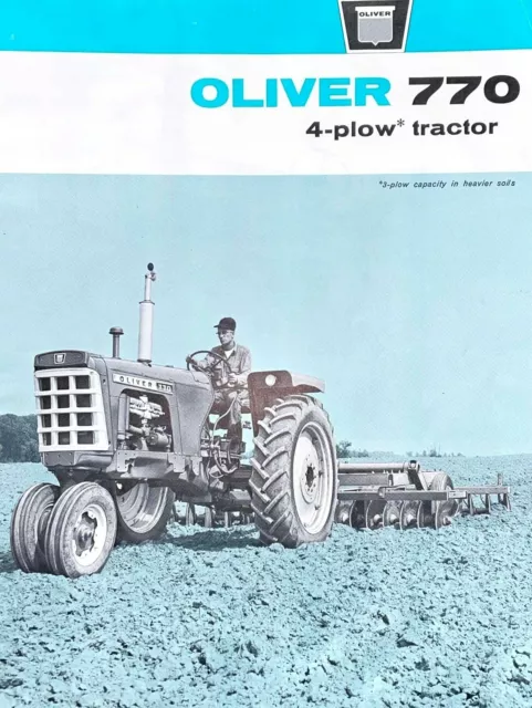 Oliver Tractors New Metal Sign: Model 770 Four Plow Tractor Pictured