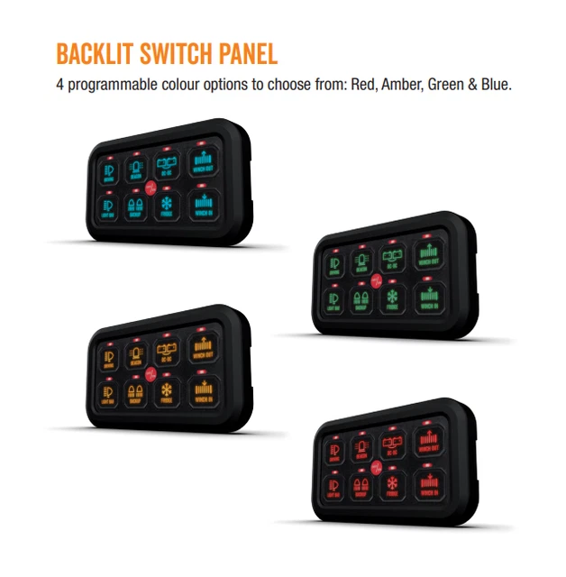 Roadpower Switch Panel 8 Way Additional / Replacement Panel for RSP8200