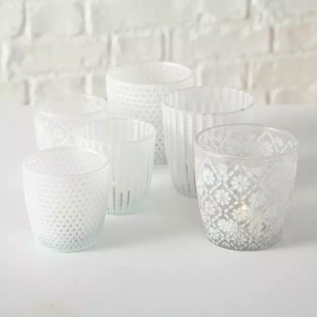 Teelichthalter 6 x Windlicht Teelichthalter Glas Teelichtglas Kerzenhalter