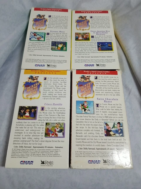 THE COUNTRY MOUSE AND THE CITY MOUSE Adventures Lot 4 VHS Tapes READERS ...