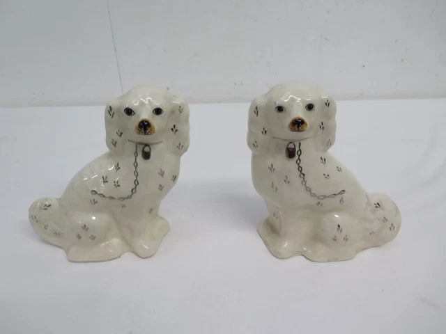 Staffordshire Style Pair of Dogs Flatbacks Vintage Height 22cm Ceramic