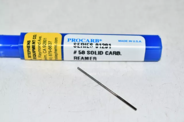 NEW Procarb Series: 01201 #58 Solid Carbide Reamer USA
